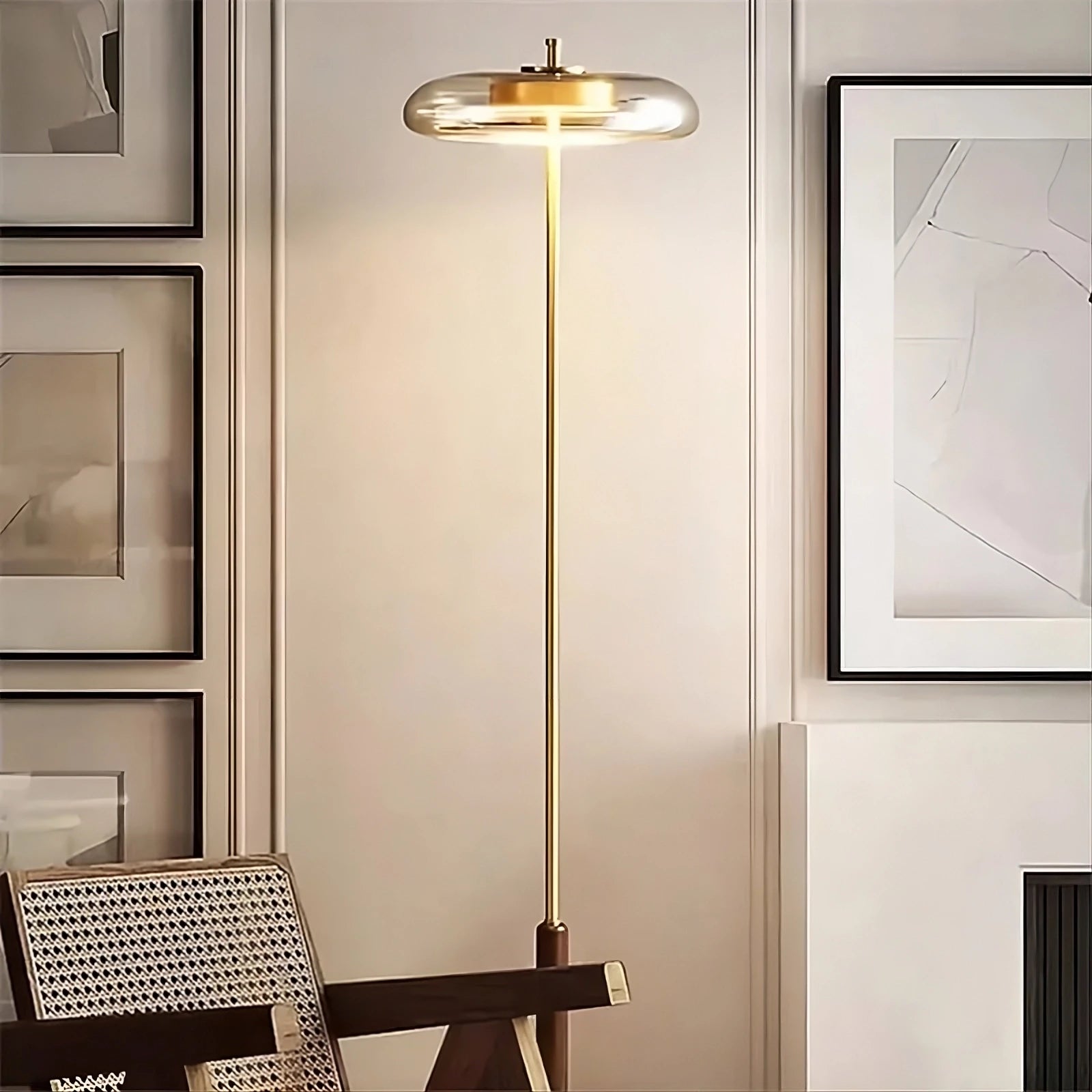 Lina - LED tafellamp van glas & koper